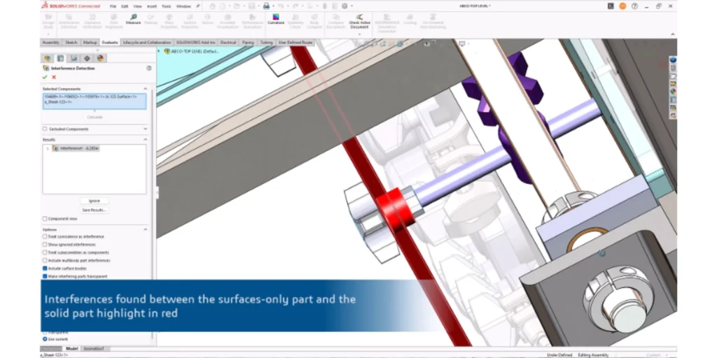 Detect intersections between solids and surfaces